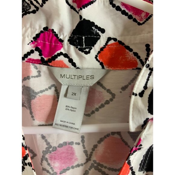 Womens Multiples‎ Art to Wear Button Lagenlook Tunic 2X Geometric - Picture 9 of 10